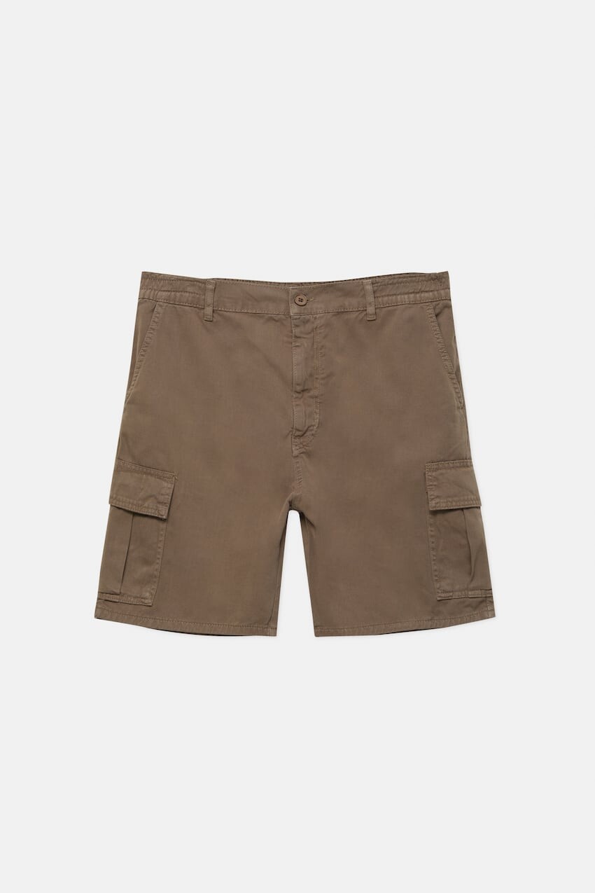 

Шорты Pull&Bear Basic Cargo Bermuda Shorts, коричневый