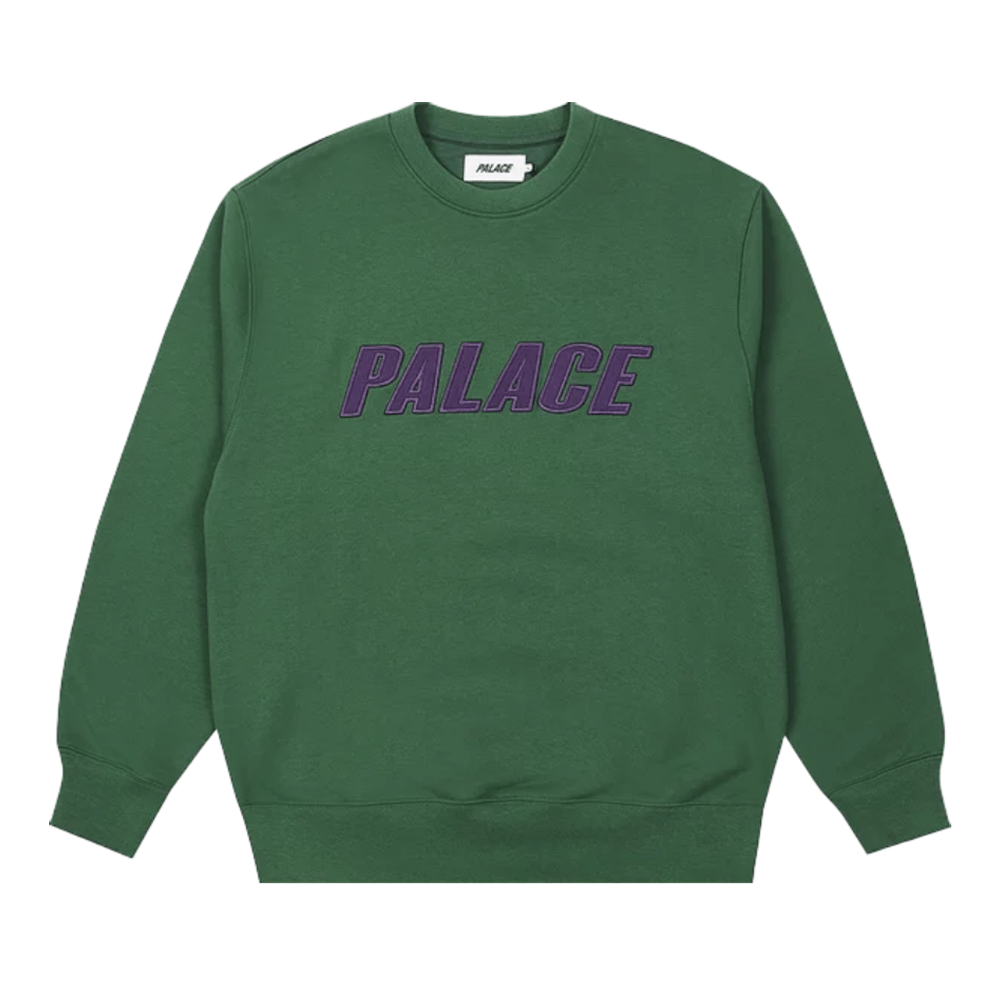 Свитшот Palace Iridescent Appliqué Crew, зеленый