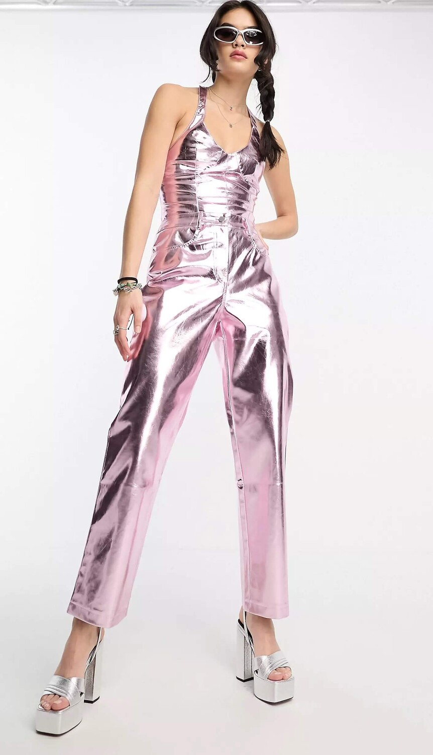 

Брюки от комплекта Amy Lynn Lupe Metallic, розовый