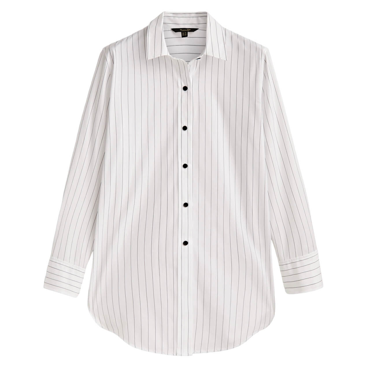 

Рубашка Massimo Dutti Stripped Cotton Poplin Shirt, белый