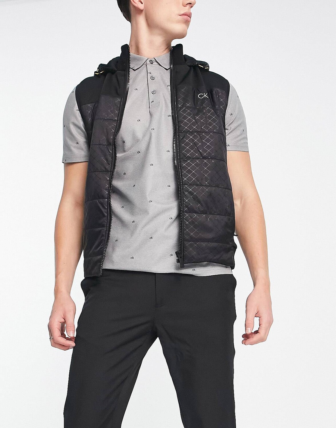 

Черная дутая куртка Calvin Klein Golf Raymond Hybrid, Черный