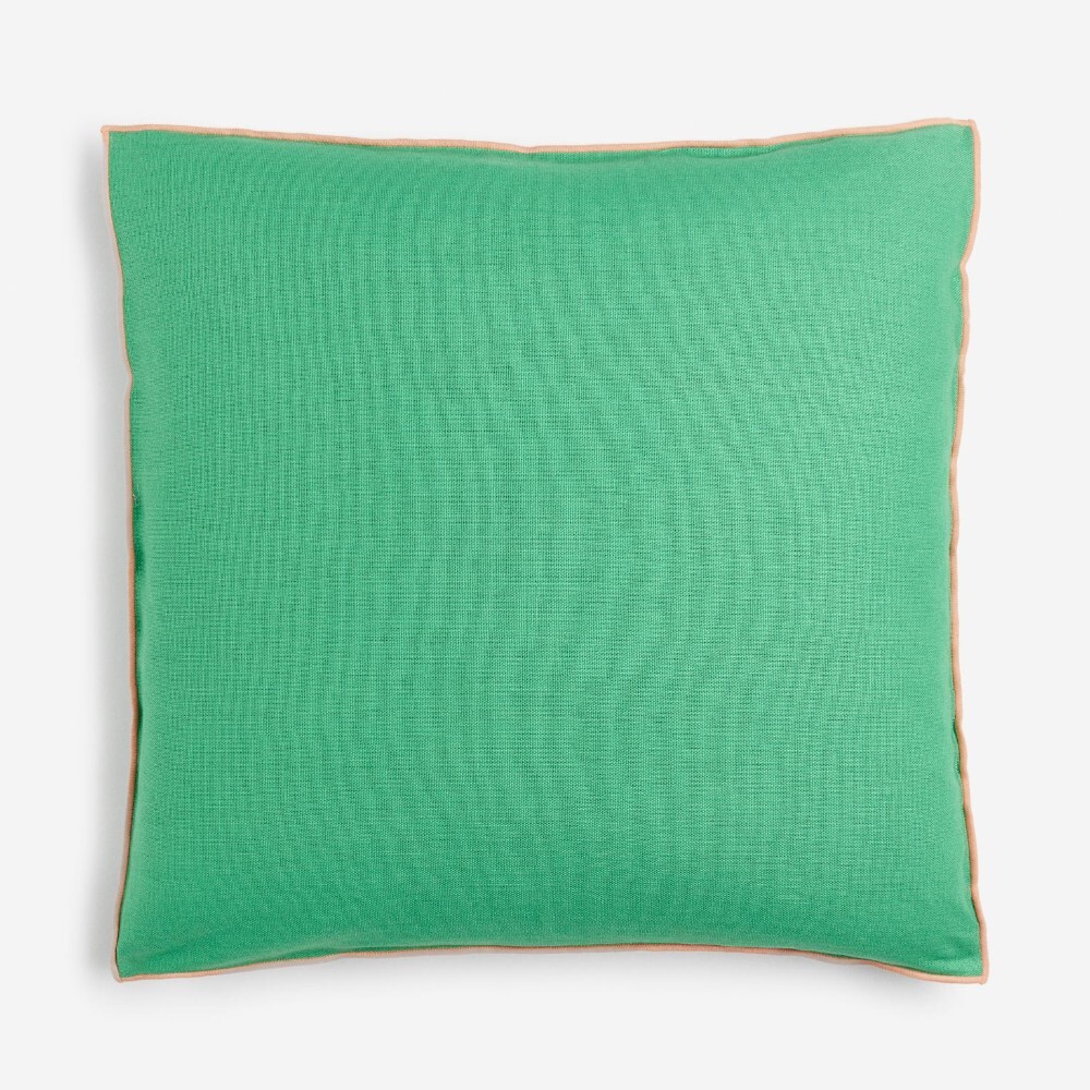 

Декоративная наволочка H&M Home Linen-blend, зеленый/пудрово-розовый