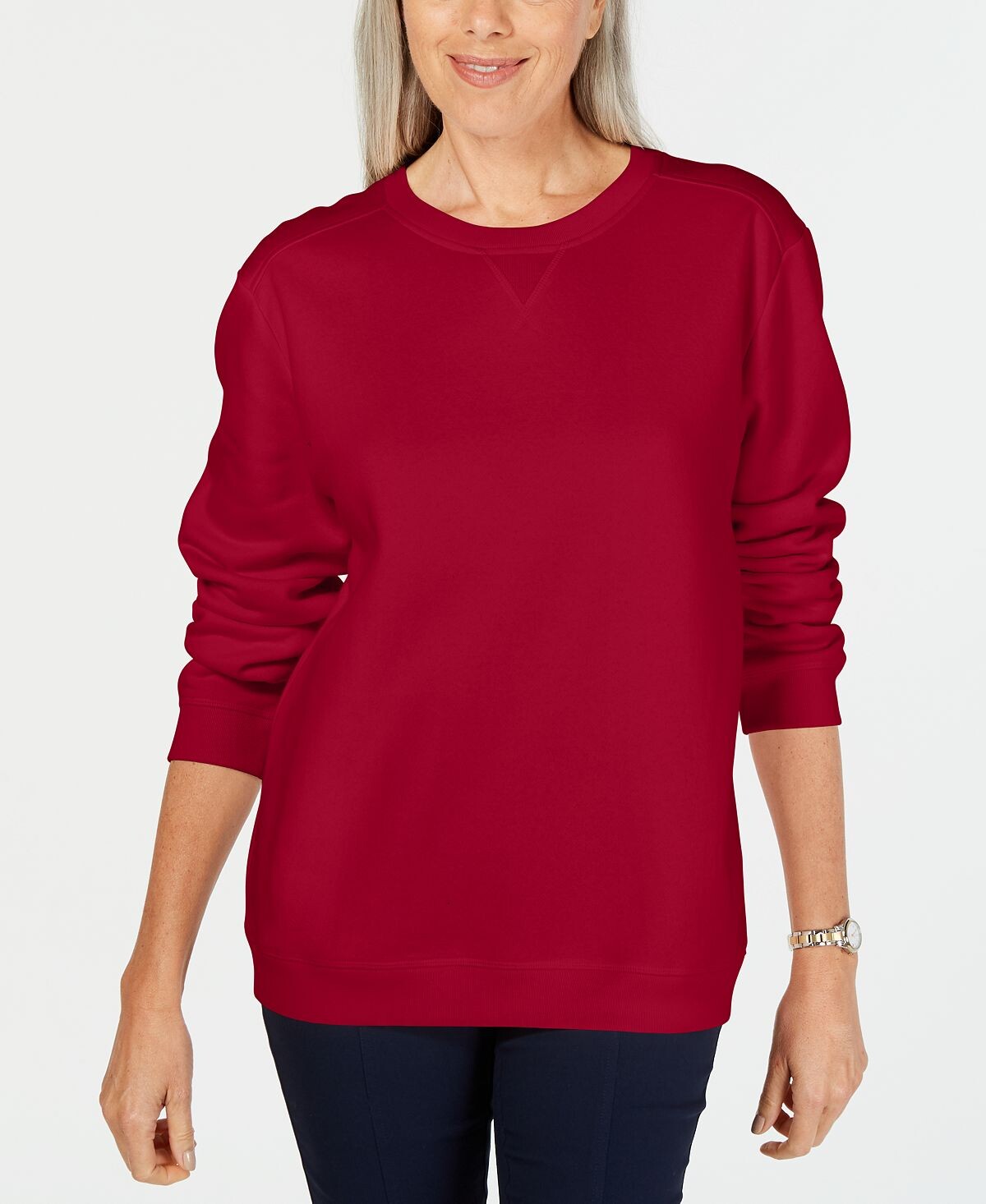 

Толстовка petite из флиса с круглым вырезом, созданная для macy's Karen Scott, мульти