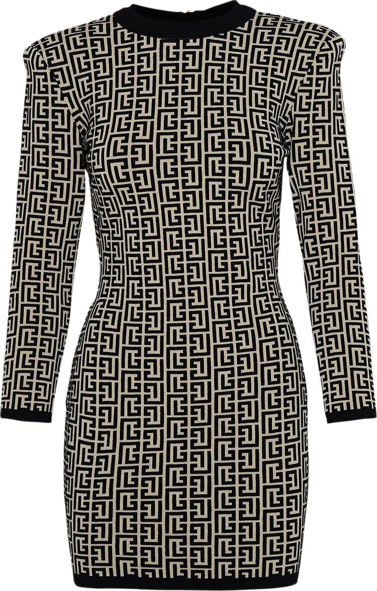 

Платье Balmain Long-Sleeve Monogram Short Dress 'multicolor', разноцветный