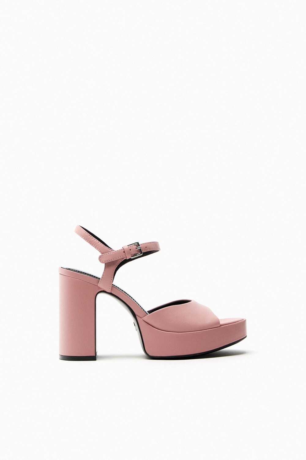 

Кожаные сандалии на платформе ZARA, розовый