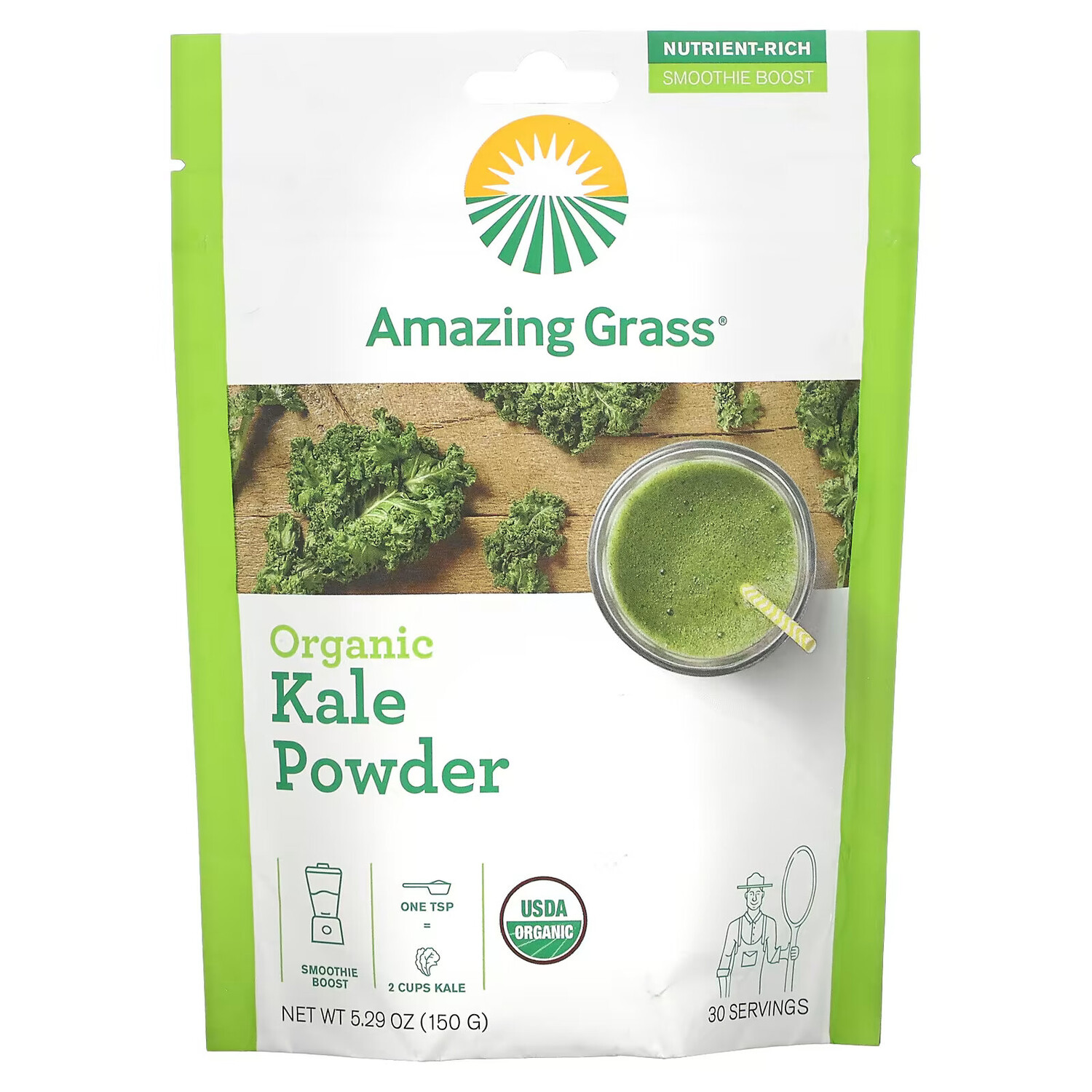 

Amazing Grass, Органический порошок кудрявой капусты, 5,29 унции (150 г)