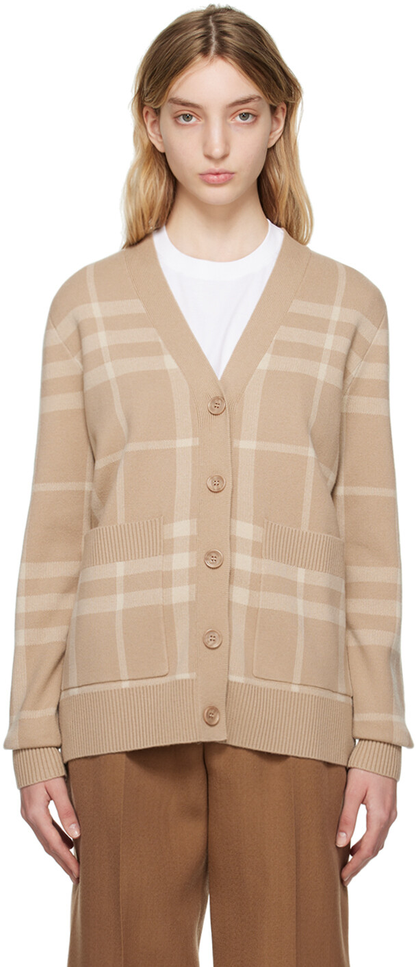 

Бежевый кардиган в клетку Burberry