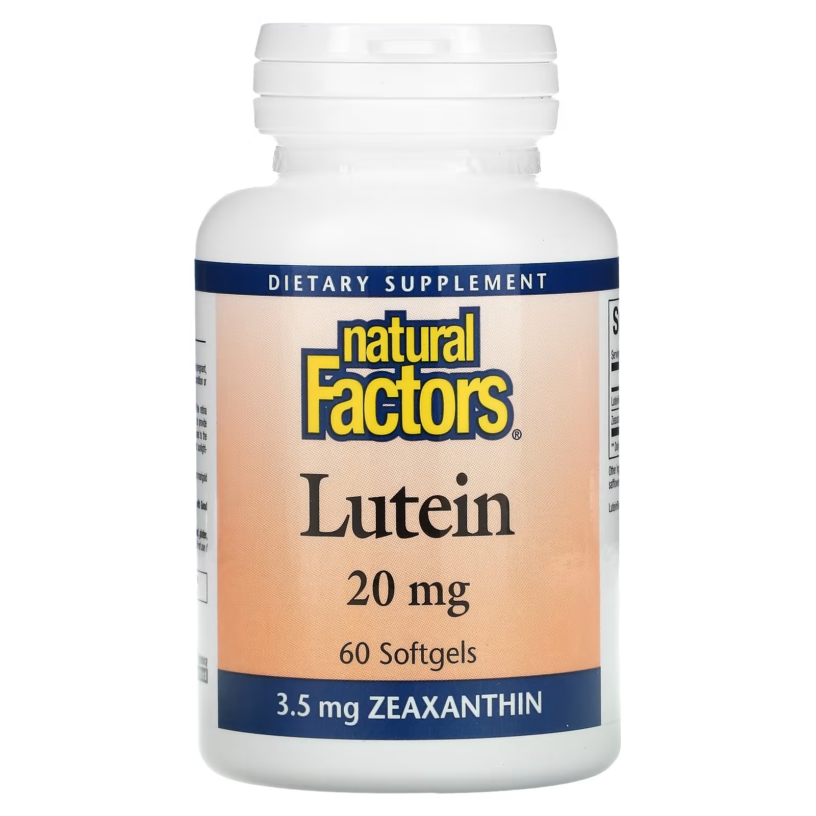 Natural Factors лютеин 20 мг, 60 капсул