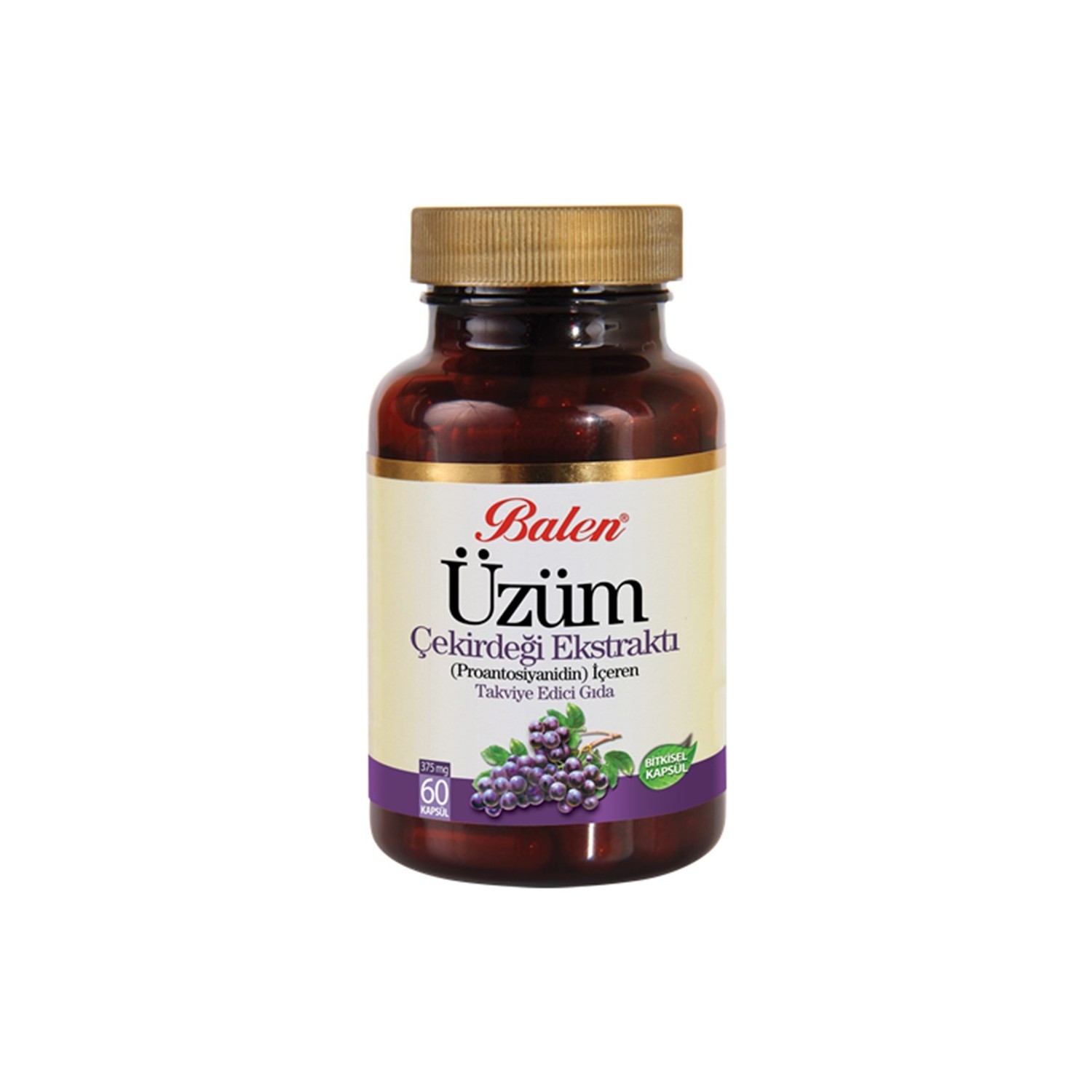 Экстракт виноградных косточек Balen 375 мг, 60 капсул