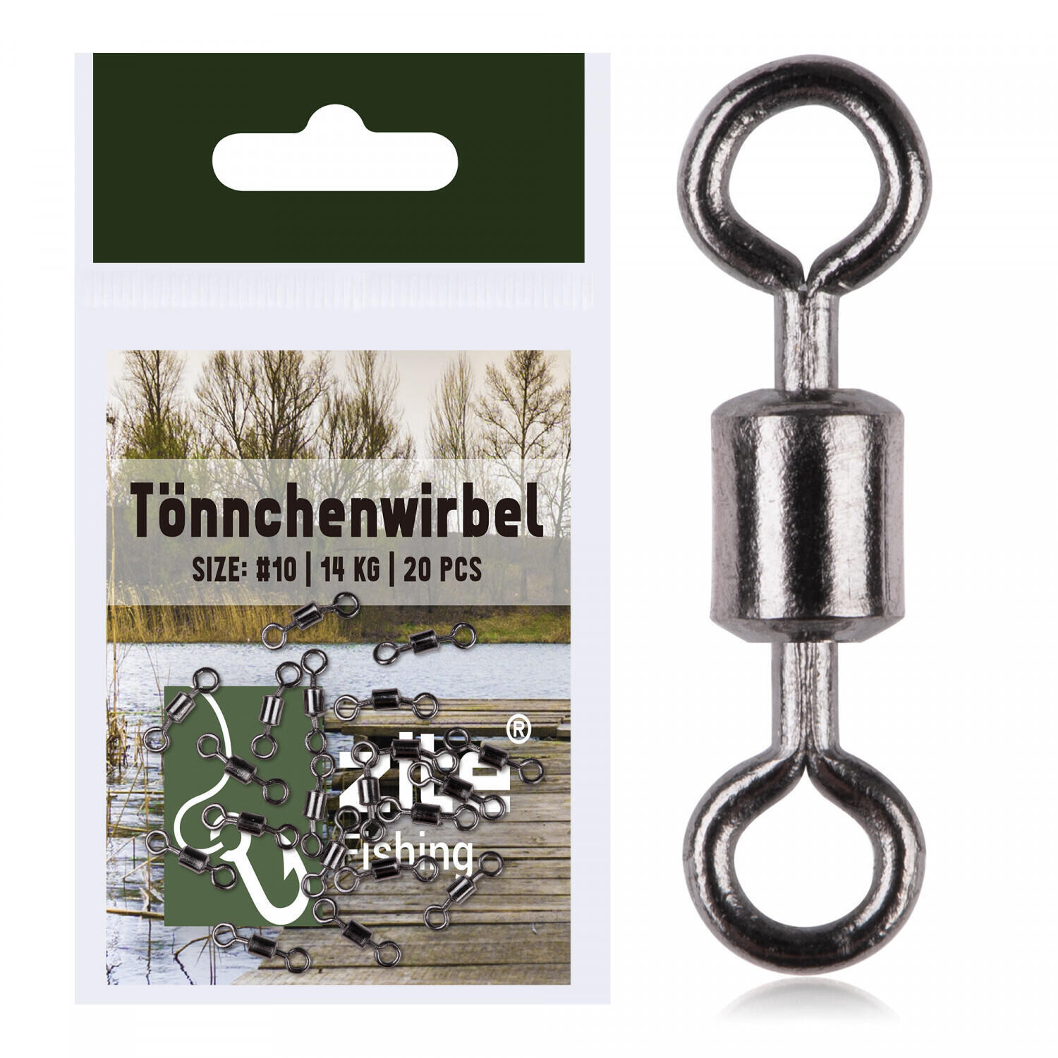 

Соединительный вертлюг Ton Swivels Spinning Swirl Gr. #10 14кг 20 штук Zite Fishing, серебро