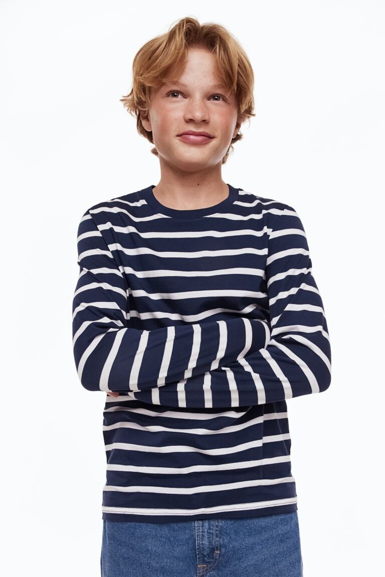 

Топ из 5 джерси H&M, темно-синий/полосатый