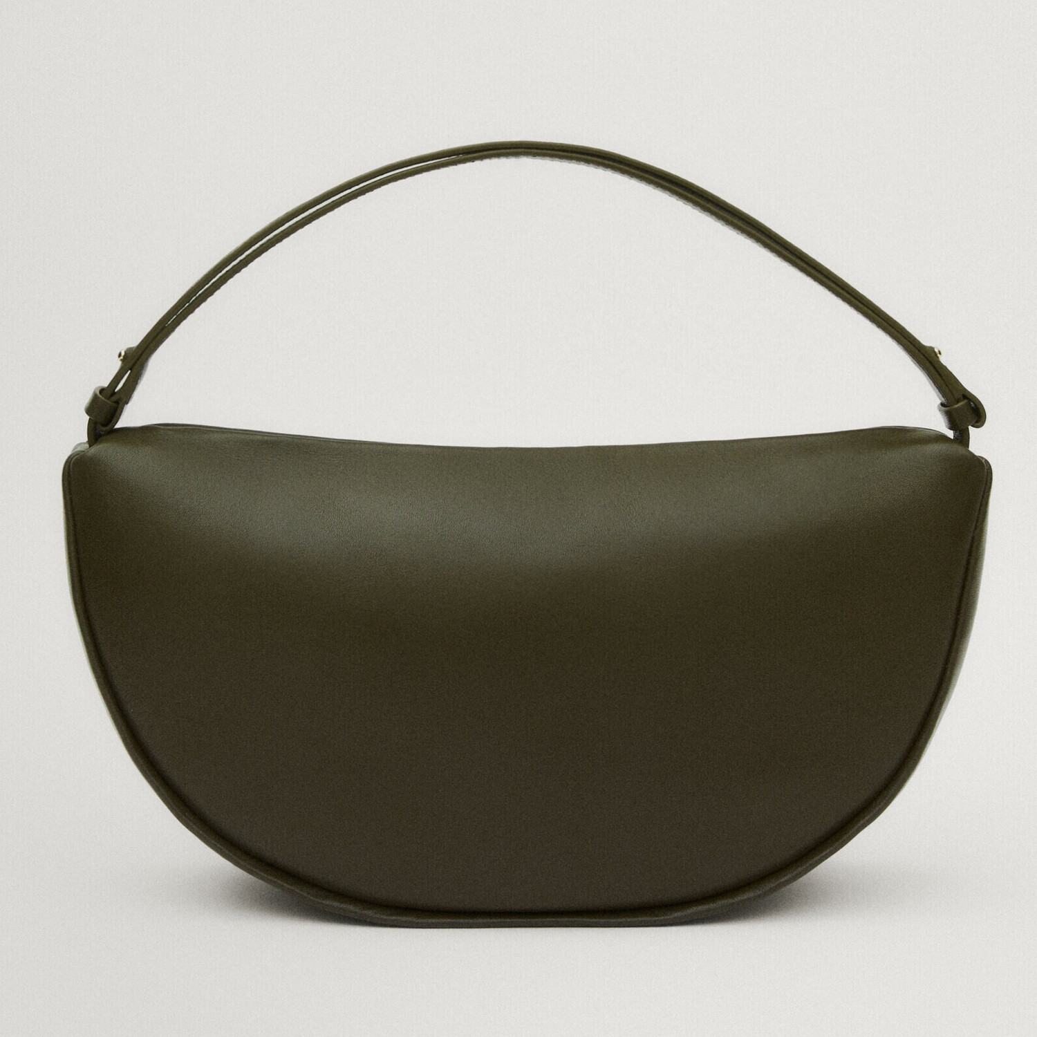 

Сумка Massimo Dutti Nappa Leather Half Moon, хаки