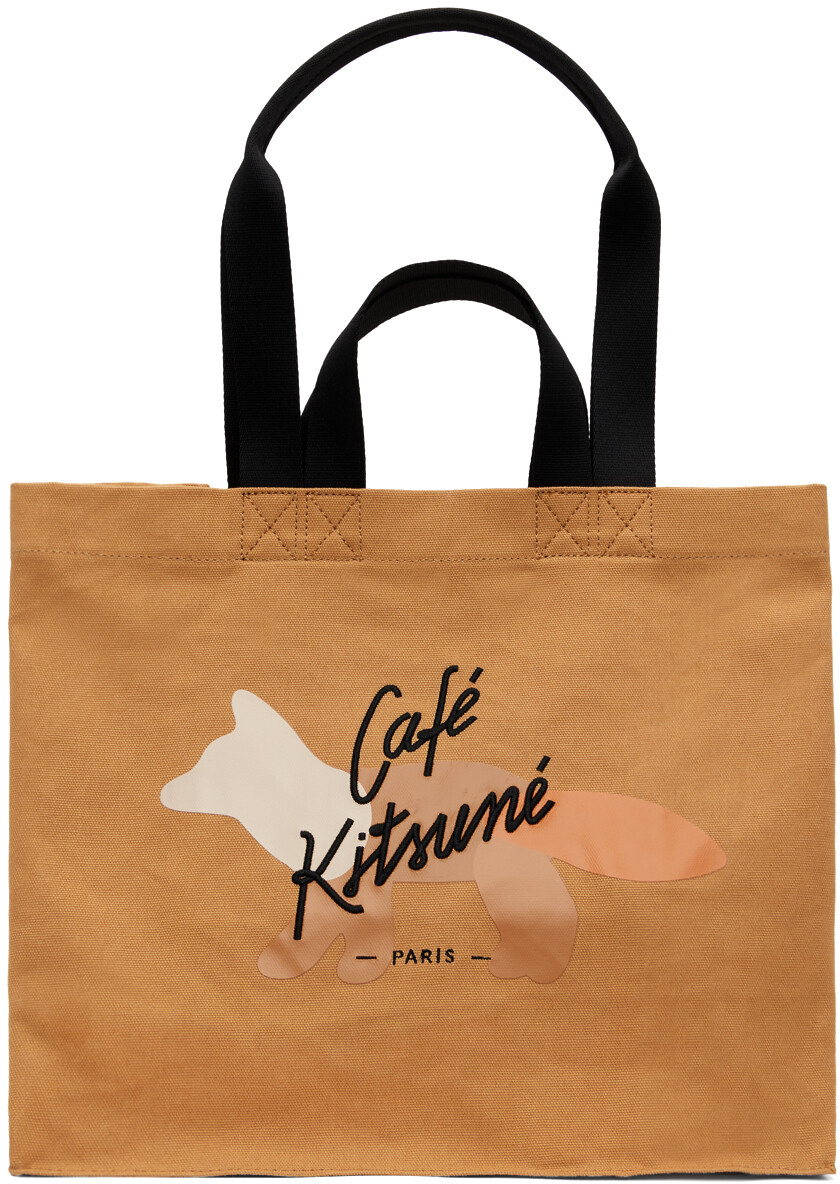 

Сумка-тоут Tan Profile Fox Cafe Double Carry Maison Kitsuné