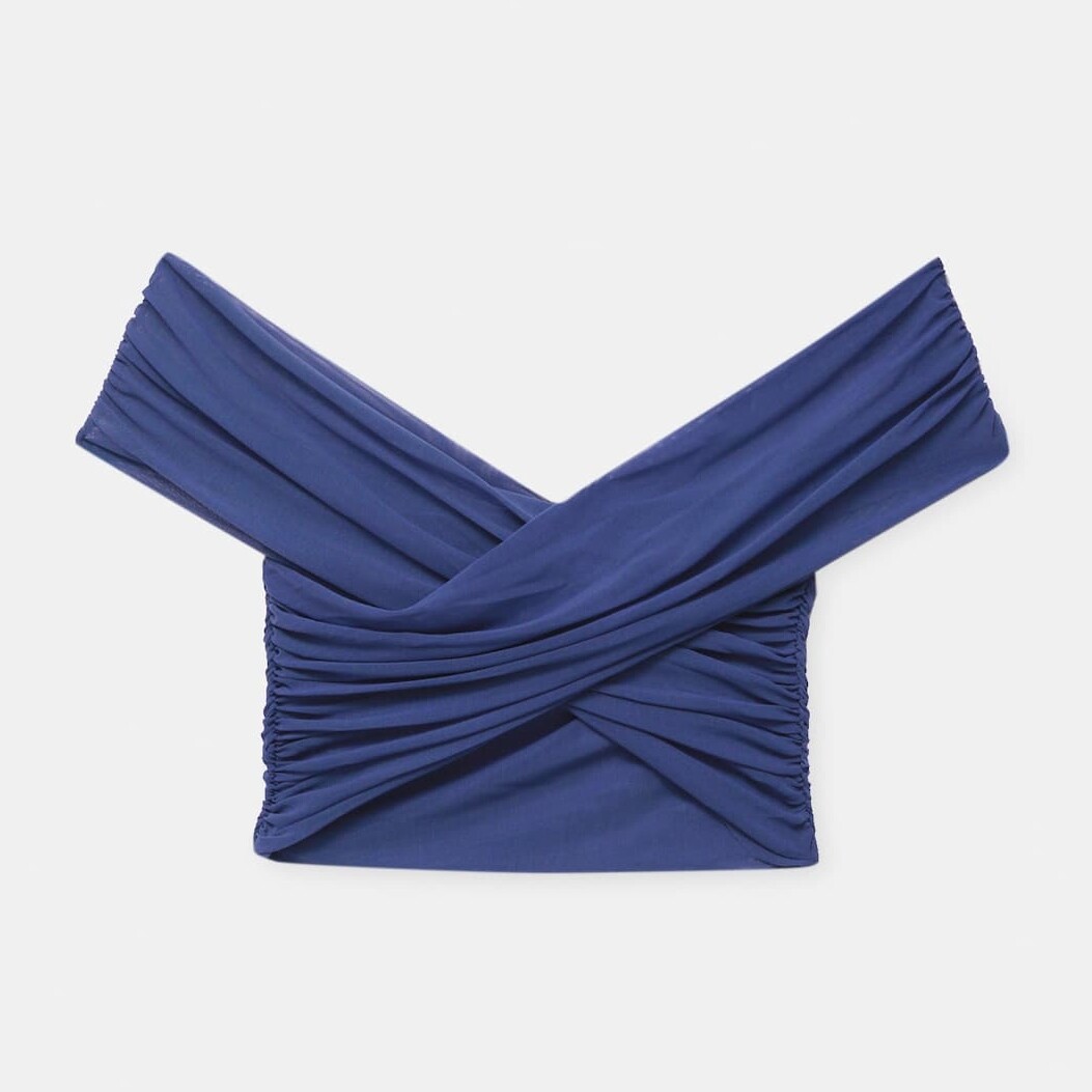 

Топ Pull&Bear Draped Tulle, синий