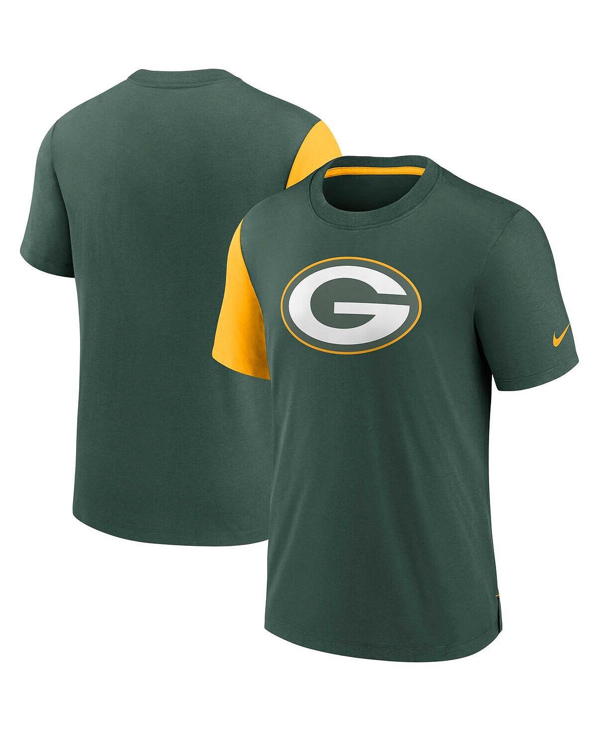 

Мужская зелено-золотая футболка green bay packers pop performance Nike, мульти