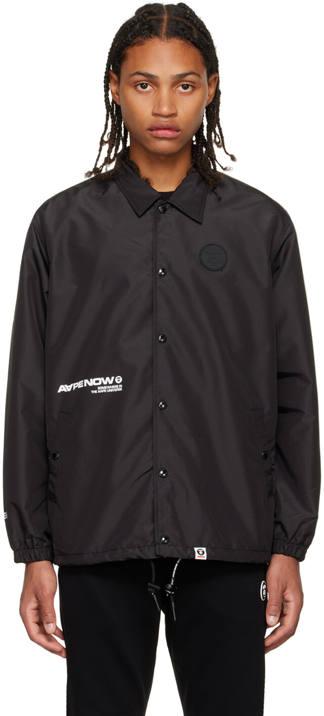 

Черная куртка с заостренным воротником AAPE by A Bathing Ape, Черный