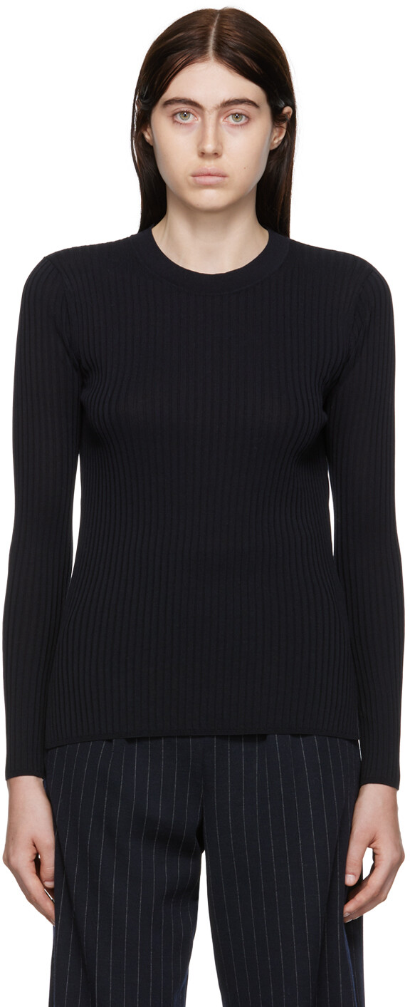 

Темно-синий свитер с круглым вырезом S Max Mara