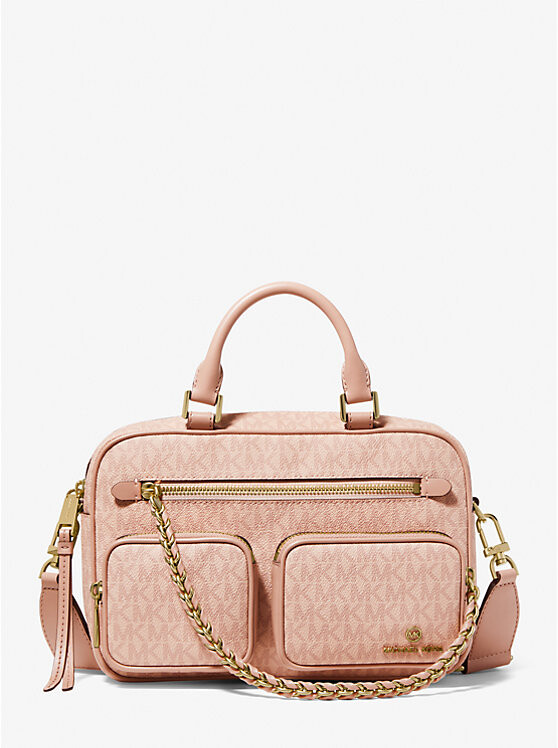 

Сумка Michael Michael Kors Elliot Medium Logo Messenger, бежево-розовый
