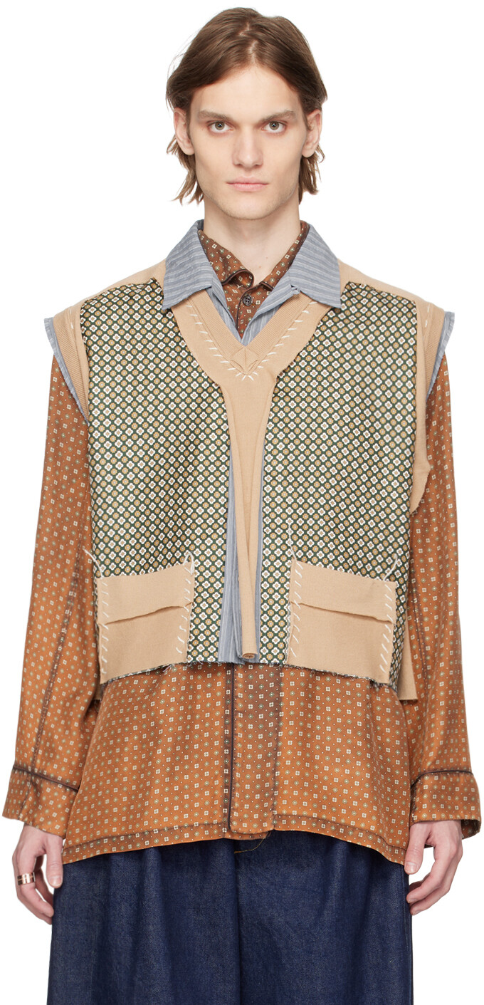 

Синяя многослойная рубашка Maison Margiela