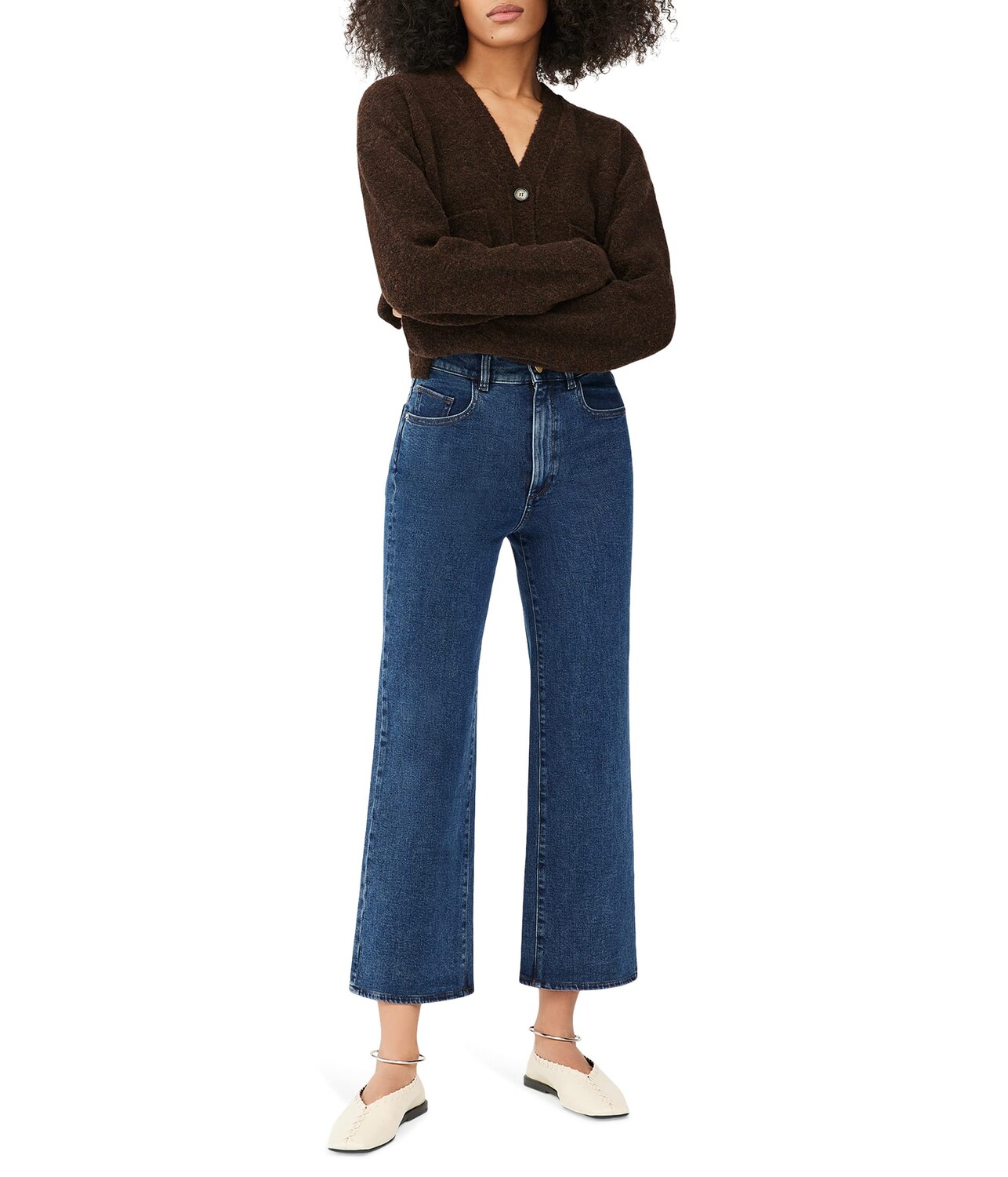 

Джинсы DL1961, Hepburn Wide Leg High-Rise Vintage Ankle in Seacliff