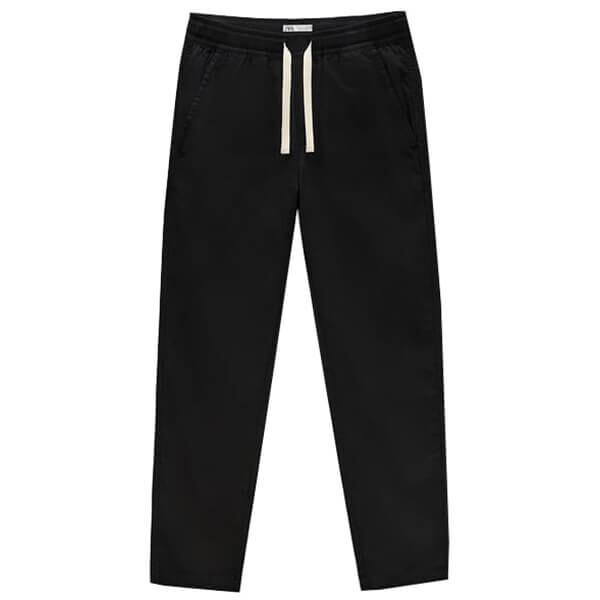 

Джоггеры из хлопка и льна Zara, черный
