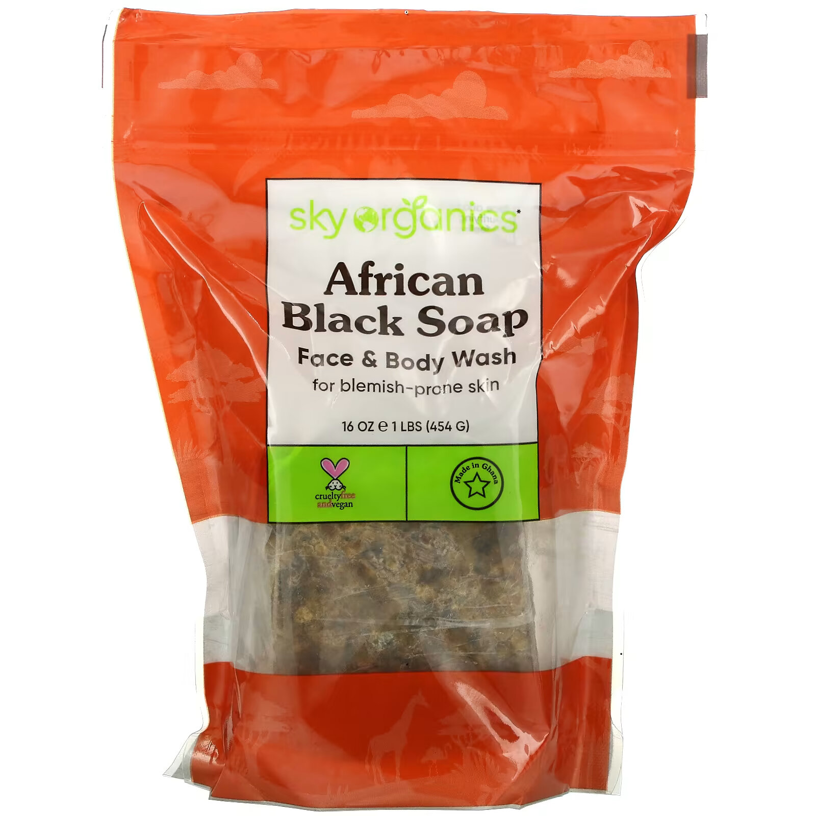 Sky Organics, африканское черное мыло, 454 г (16 жидк. унций)