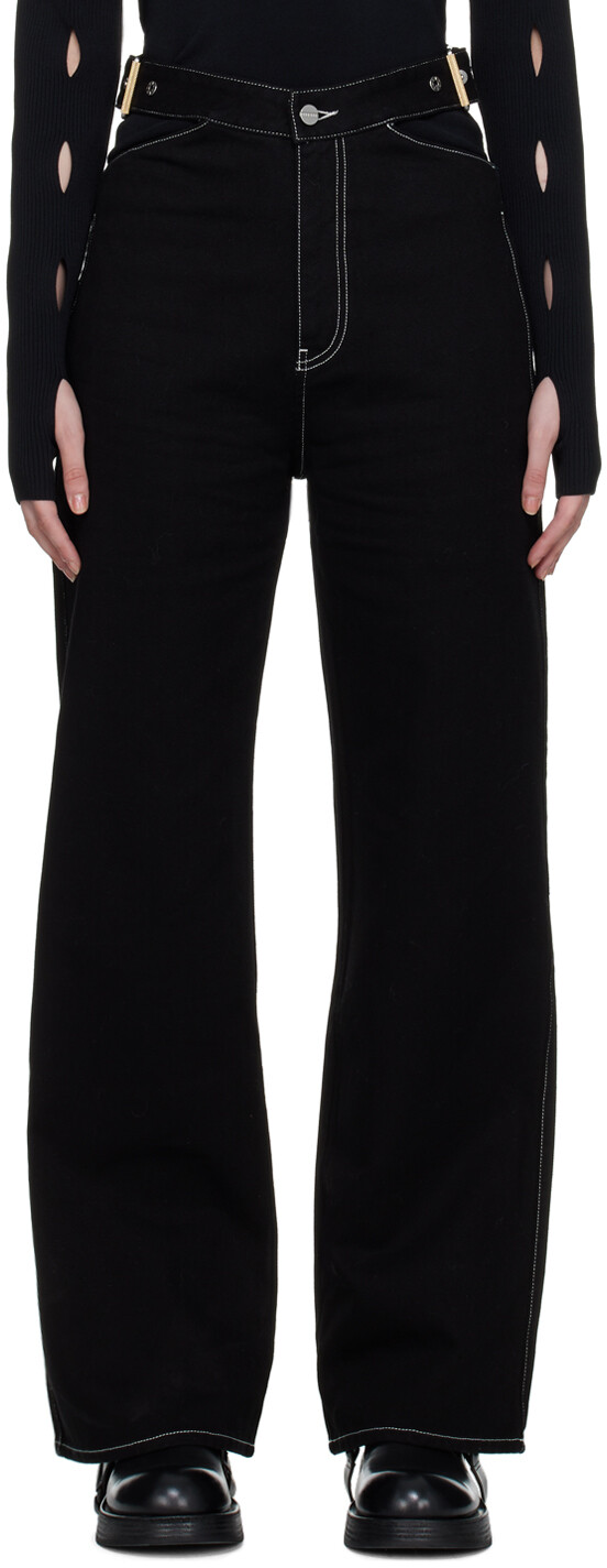 

Черные джинсы с Y-образным вырезом спереди Dion Lee