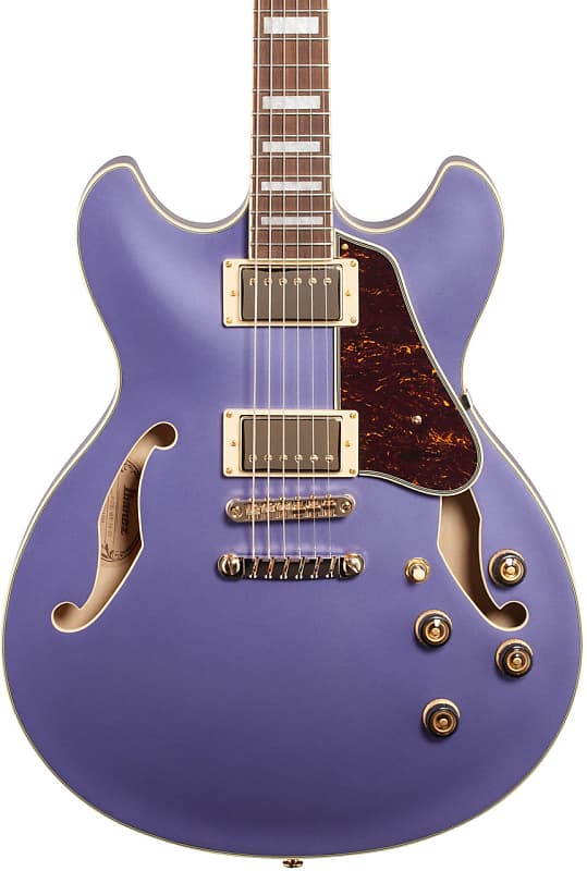 Ibanez Artcore AS73G Полуакустическая электрогитара - Metallic Purple Flat полуакустическая гитара ibanez as73g bkf