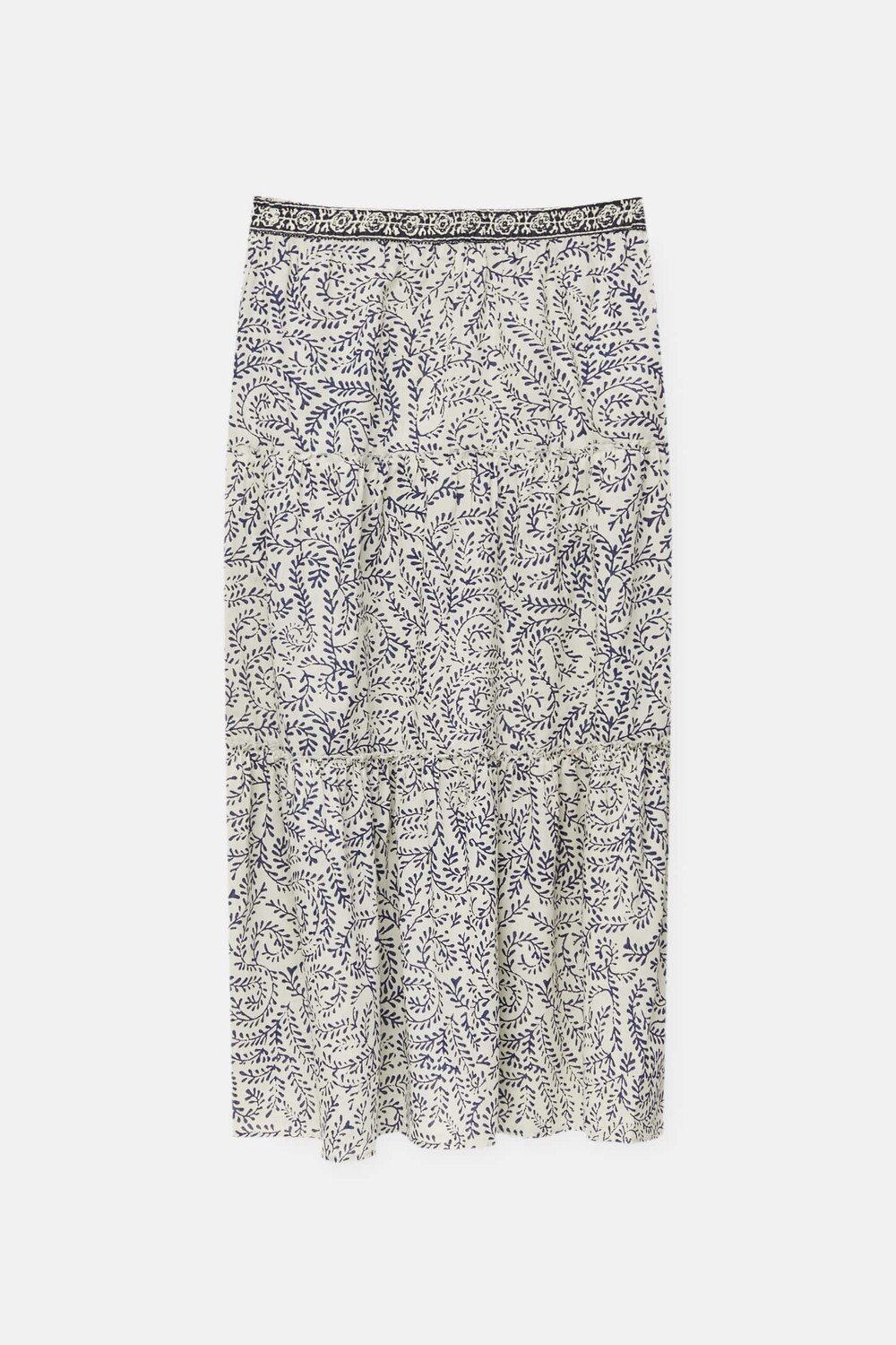 

Юбка Pull&Bear Long Printed, белый/синий