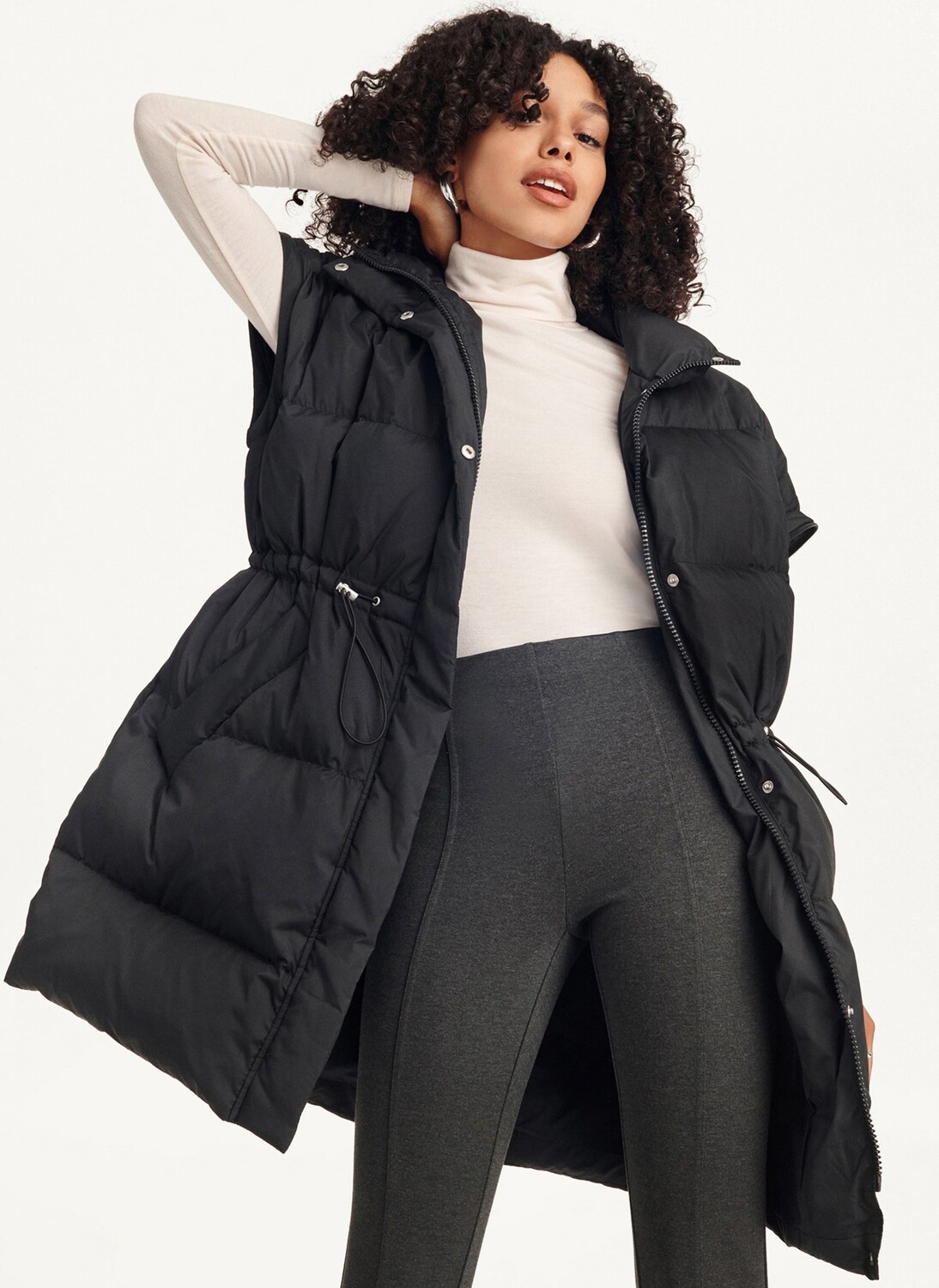 

Пуховик с рукавами на молнии DKNY, Черный