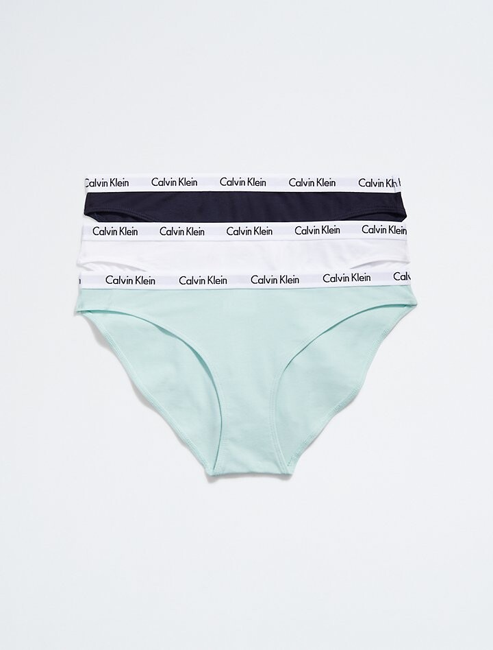

Комплект из 3 хлопковых бикини с логотипом Carousel Calvin Klein, белый