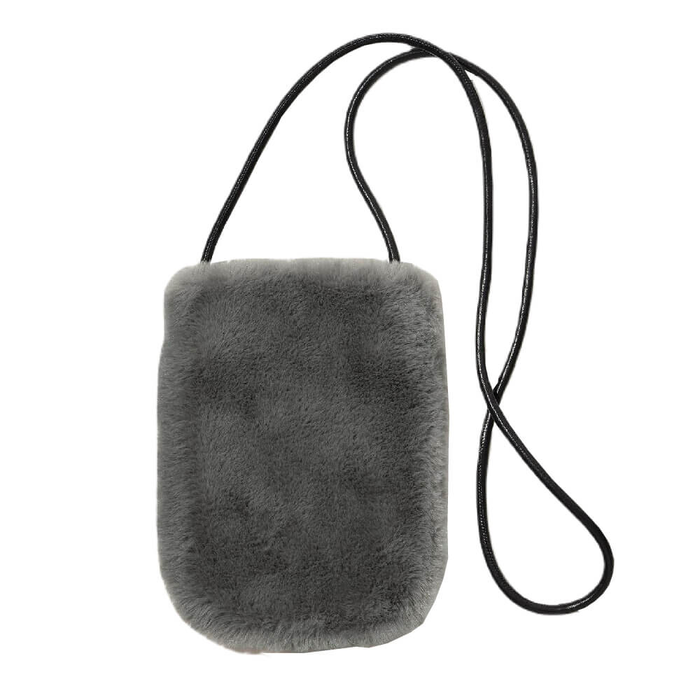 

Мини-сумка Uniqlo Fluffy Mini Shoulder, черный/серый