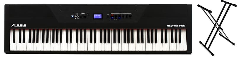 

Комплект 88-клавишного цифрового пианино Alesis Recital Pro с молоточковым механизмом и Gator Frameworks GFW-KEY-2000X Deluxe X-Style Keyboard Stand Alesis + Gator Frameworks RECITALPROXUS=1 GFW-KEY-2000X=1