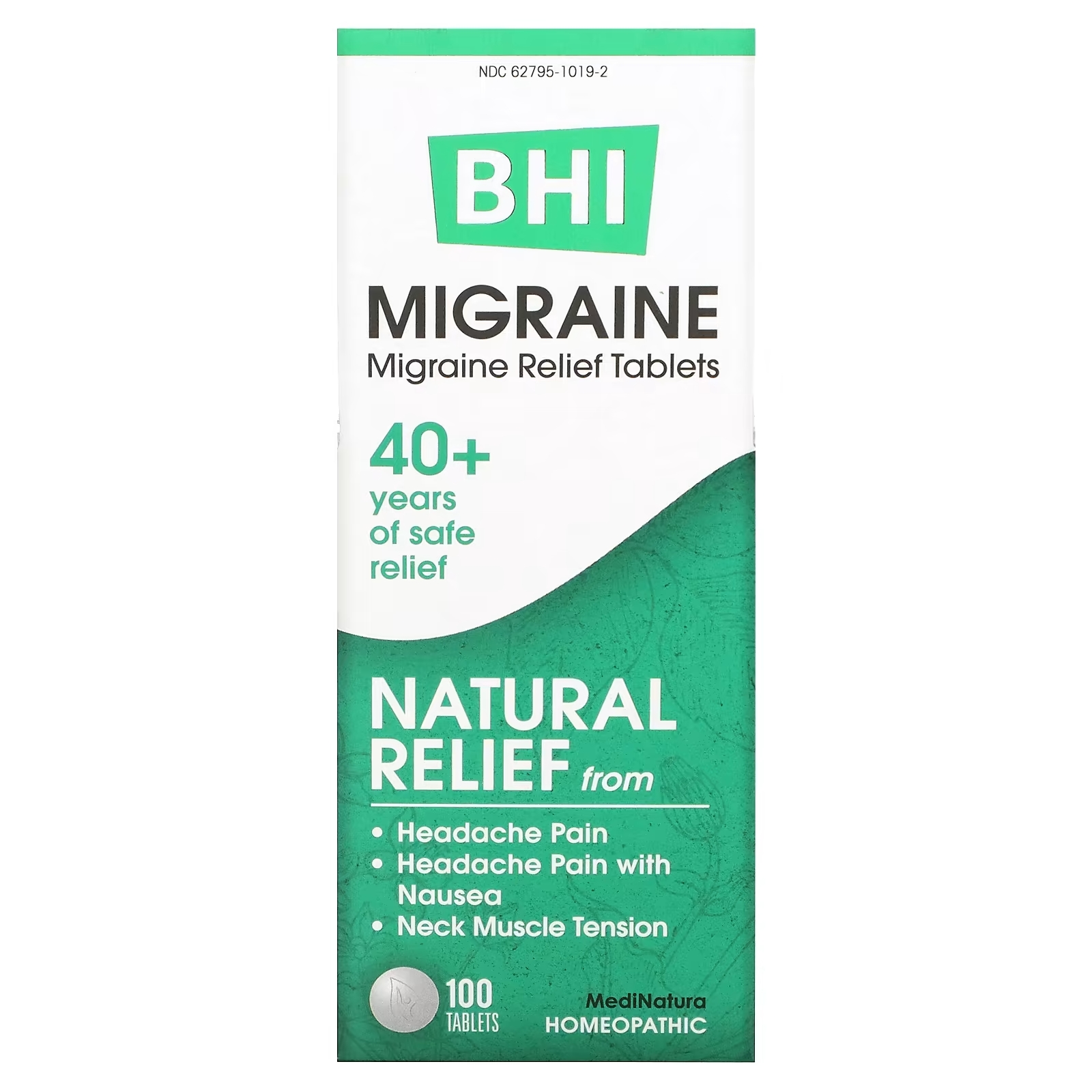 MediNatura BHI облегчение при мигрени, 100 таблеток зеленкина светлана массаж при мигрени