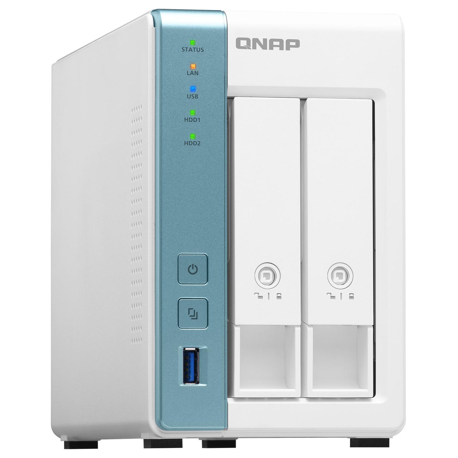 Сетевое хранилище QNAP TS-231P3, 2 отсека, 4Гб DDR3, без дисков, белый корпус для жесткого диска gigabit ethernet nas умный чехол для жесткого диска 2 5 дюйма 3 5 дюйма интерфейс gigabit ethernet диск дистанционного доступа nas