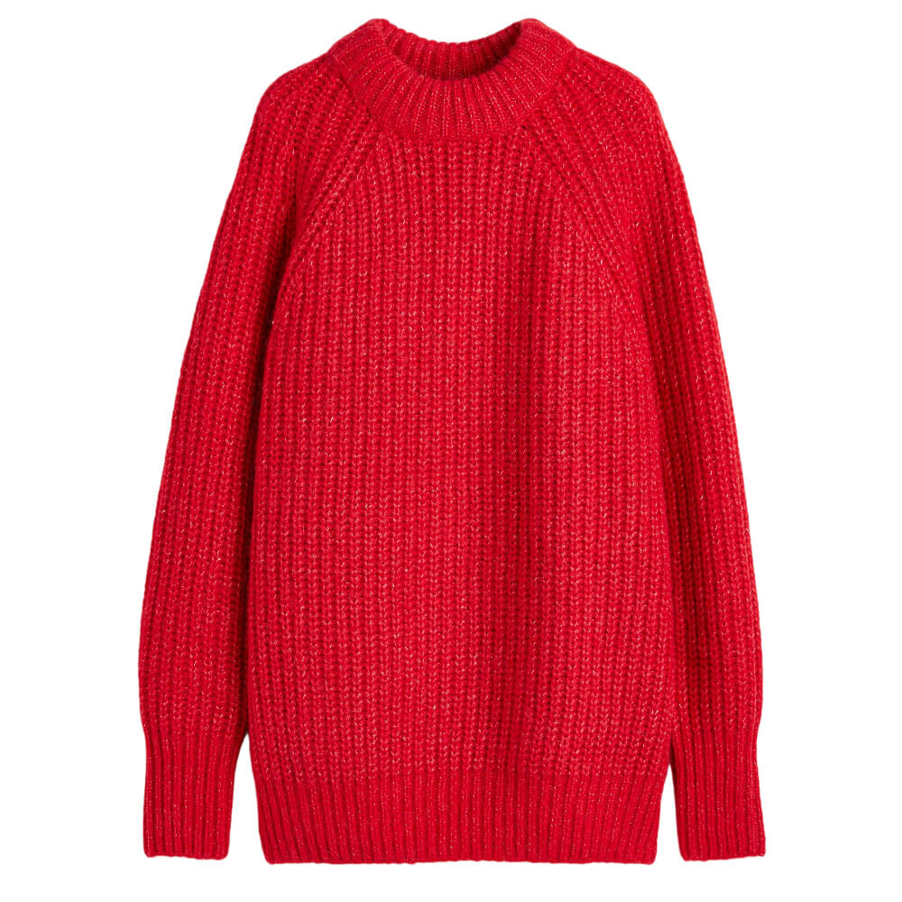 

Свитер H&M Trend Wool-blend Rib-knit, красный