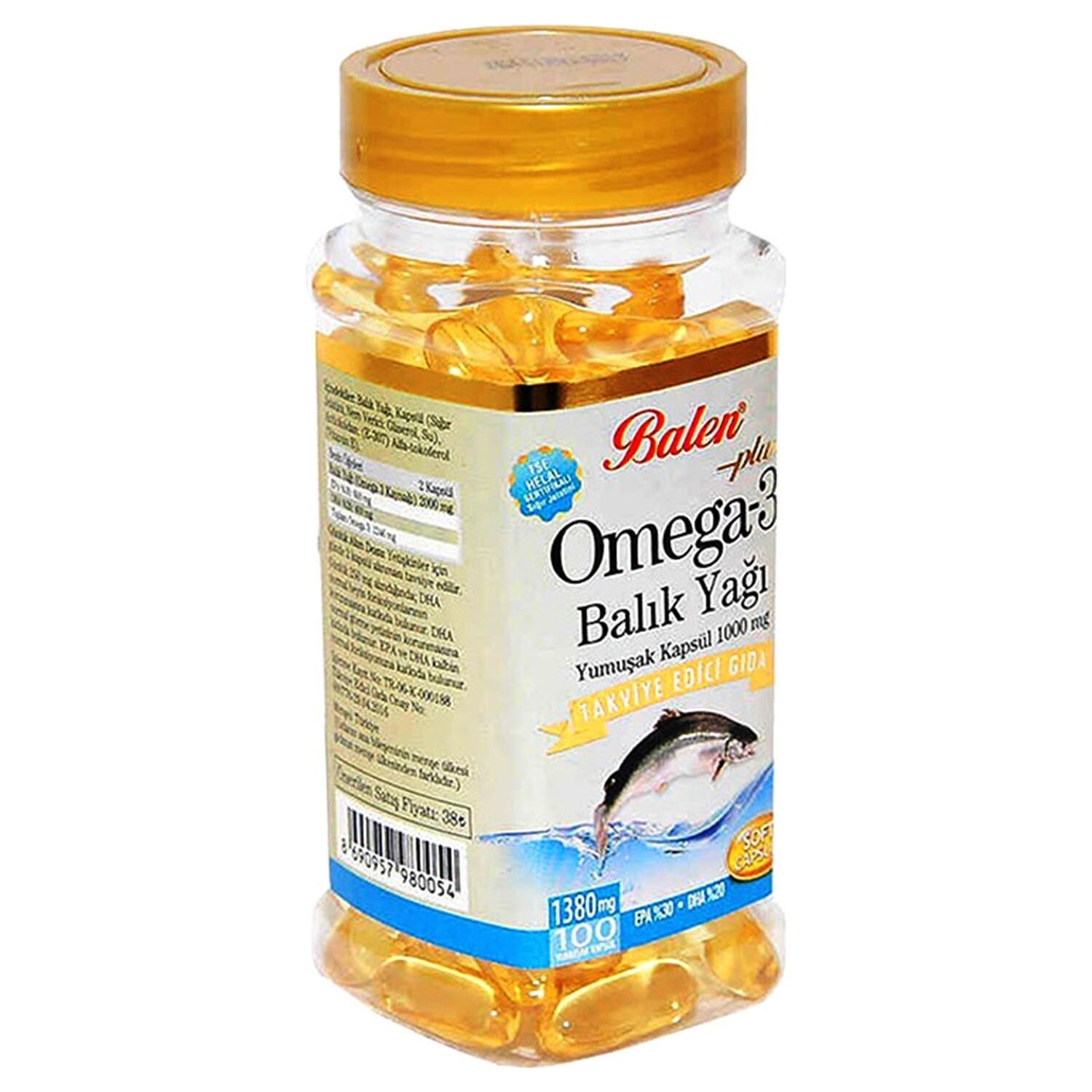 

Рыбий жир Balen Omega 3, 100 мягких капсул, 1380 мг