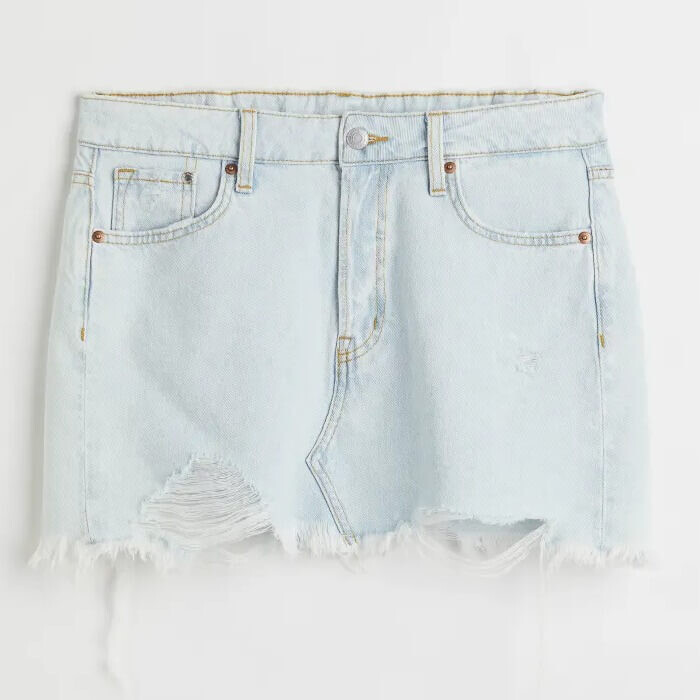 

Юбка H&M Low Waist Denim, голубой