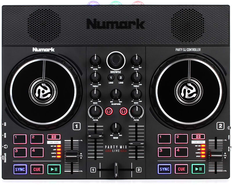 

DJ-контроллер Numark Party Mix Live со встроенным световым шоу и динамиками PARTYMIXLIVEXUS