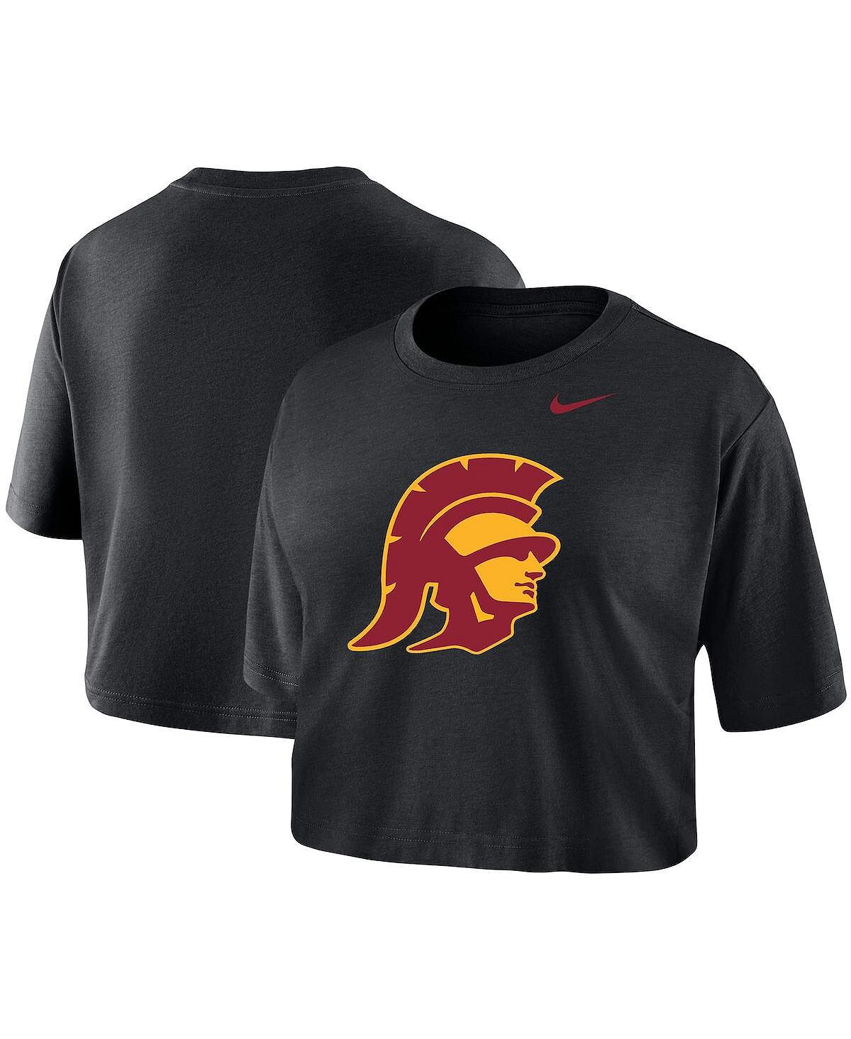 

Женская укороченная спортивная футболка usc trojans черного цвета Nike, черный