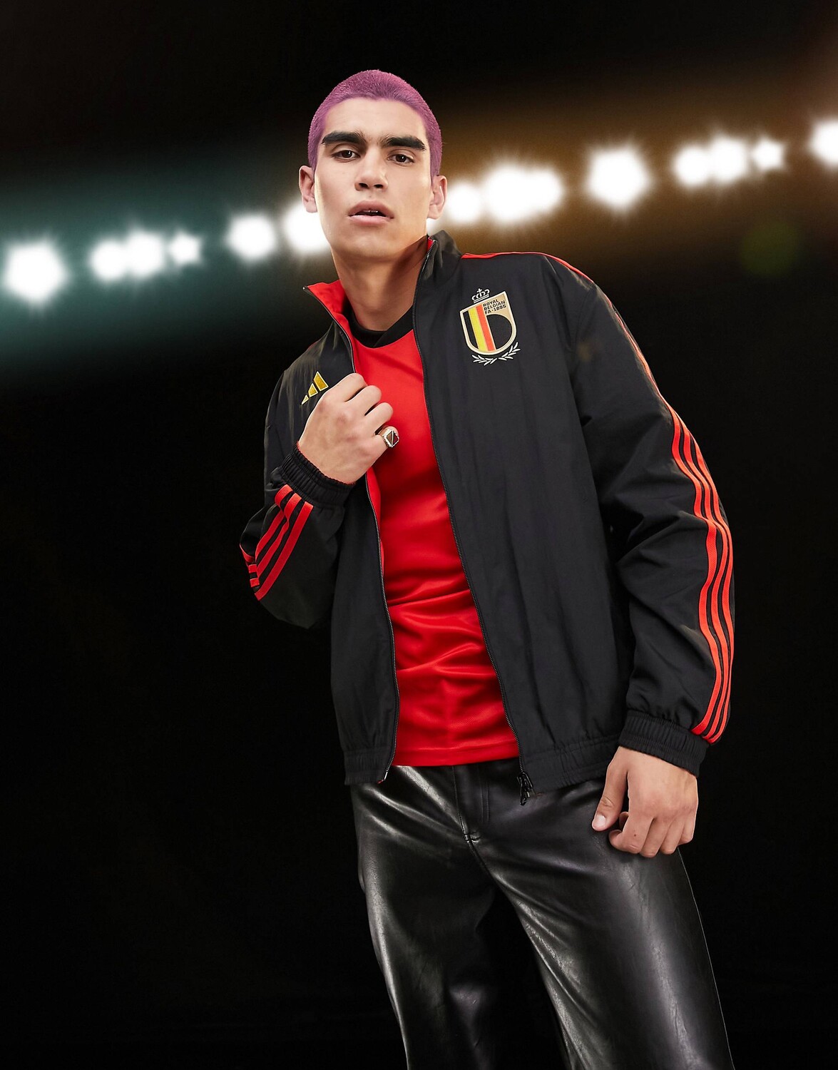

Черная куртка adidas Football Belgium World Cup 2022 Anthem