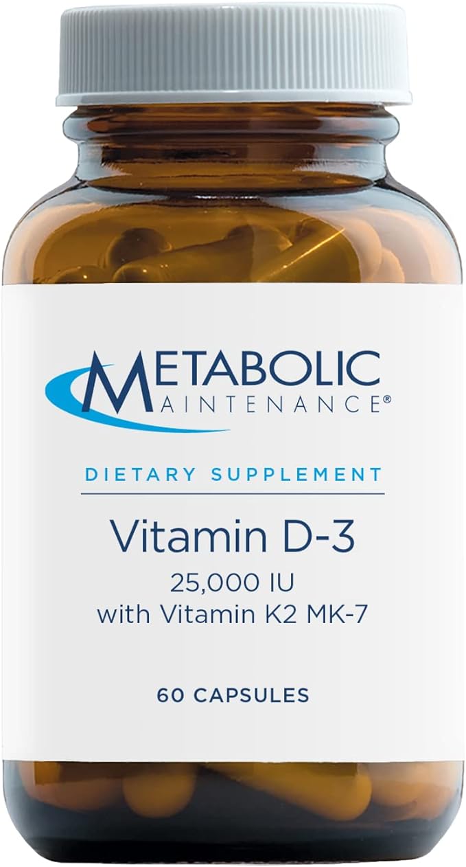 Поддержание метаболизма — витамин D-3 — 25 000 МЕ + K2, высокая эффективность + более легкая абсорбция, 60 капсул