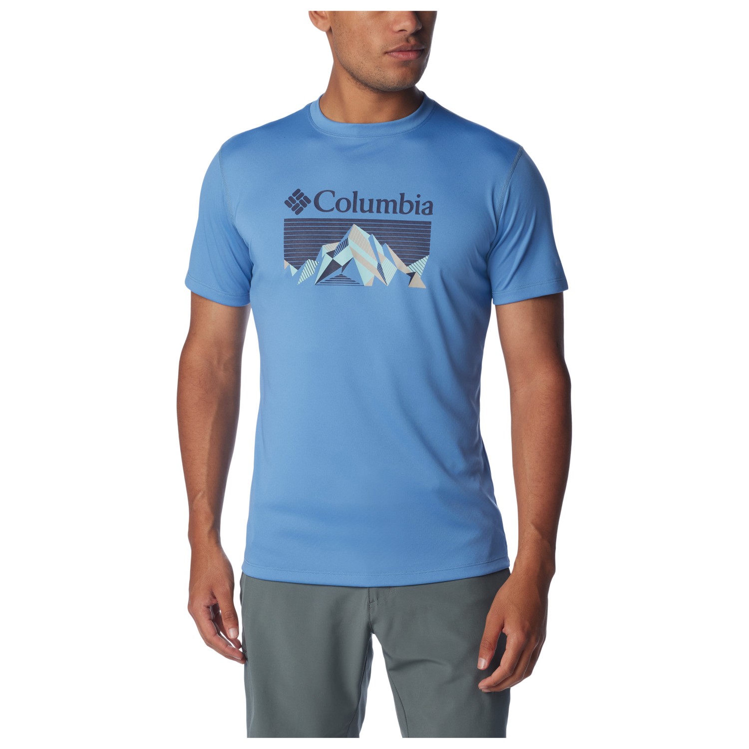 Функциональная рубашка Columbia Zero Rules Graphic Shirt S/S, цвет Skyler/Fractal Peaks