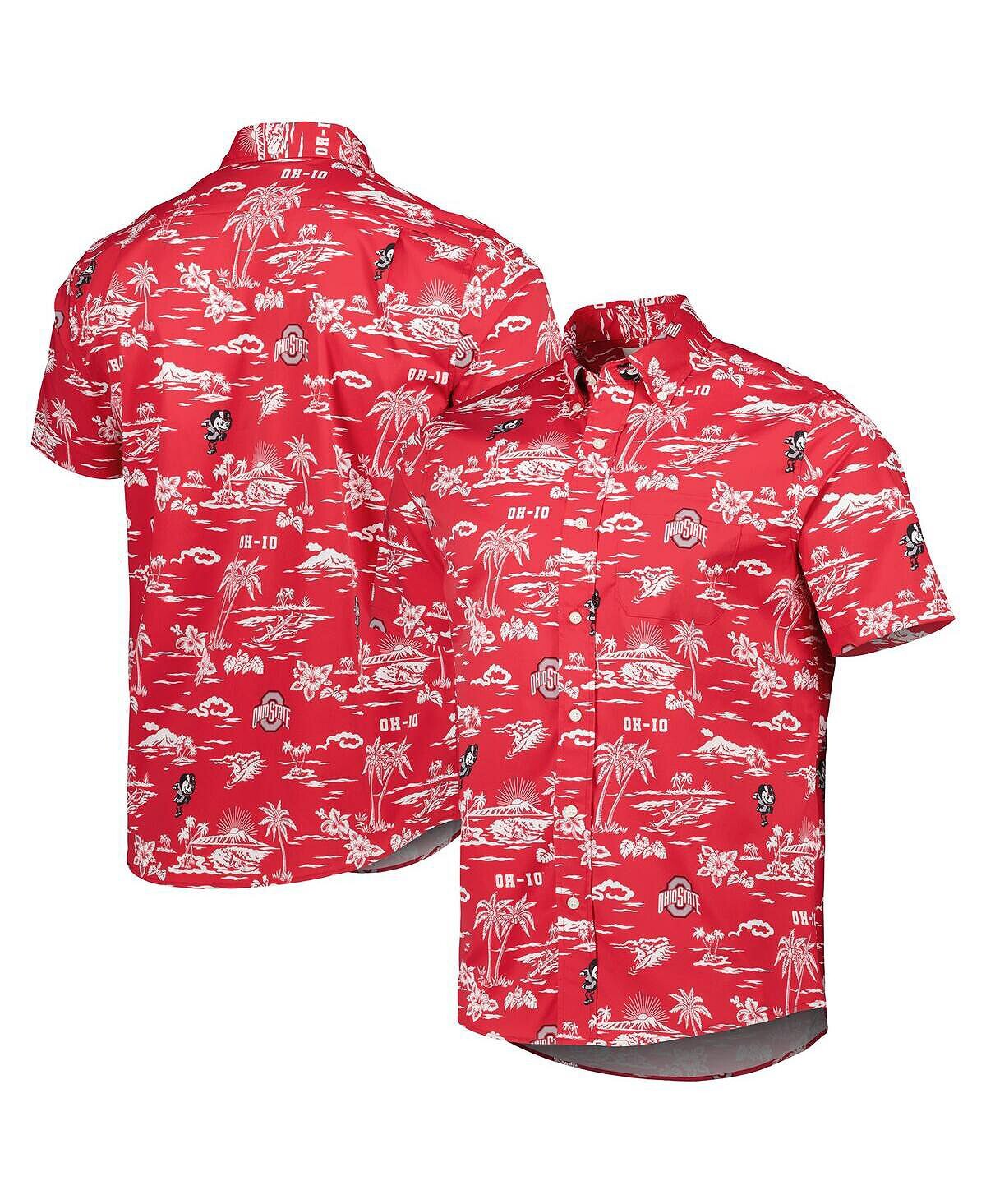 

Мужская классическая рубашка на пуговицах scarlet ohio state buckeyes Reyn Spooner