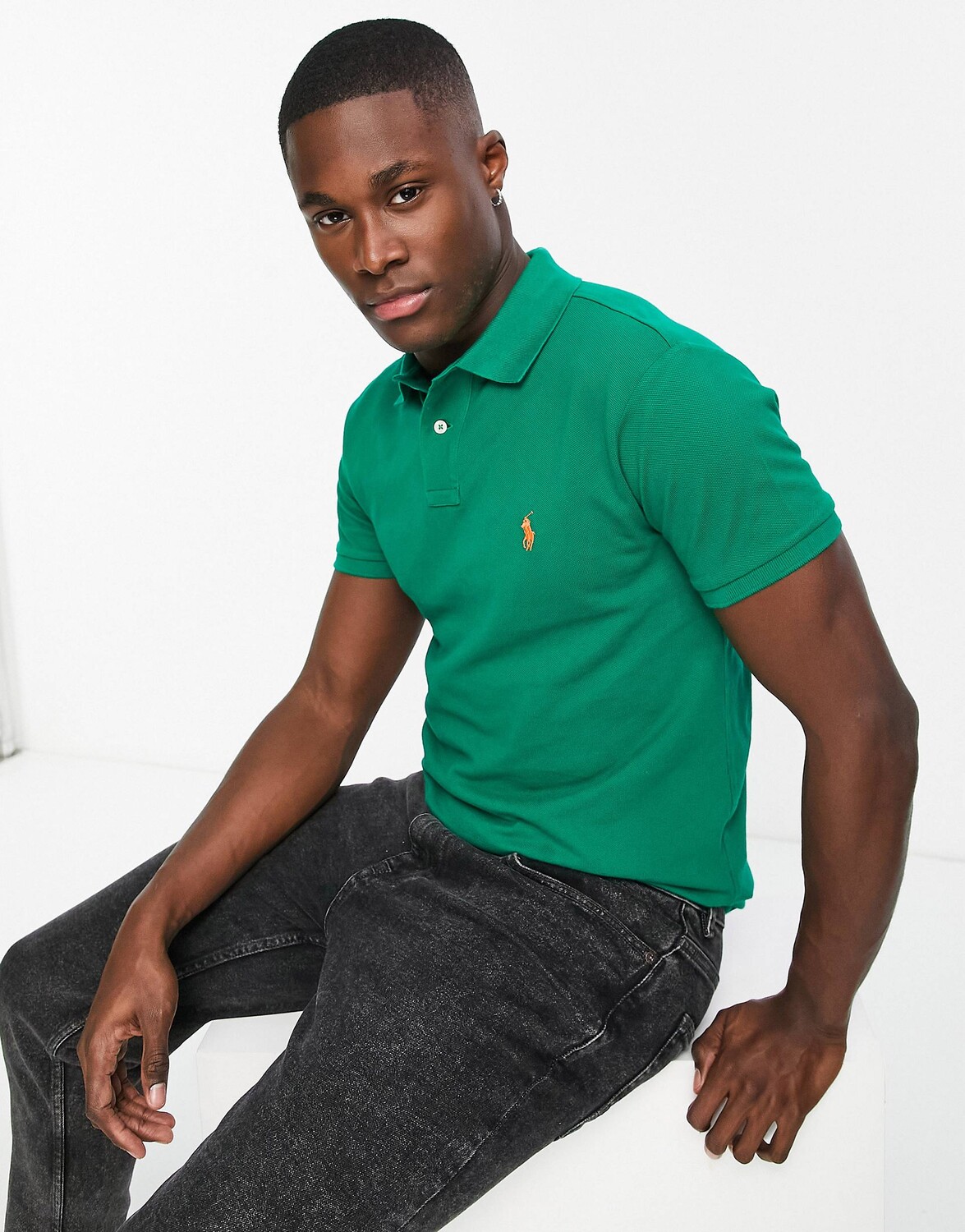 

Зеленая футболка поло с логотипом Polo Ralph Lauren