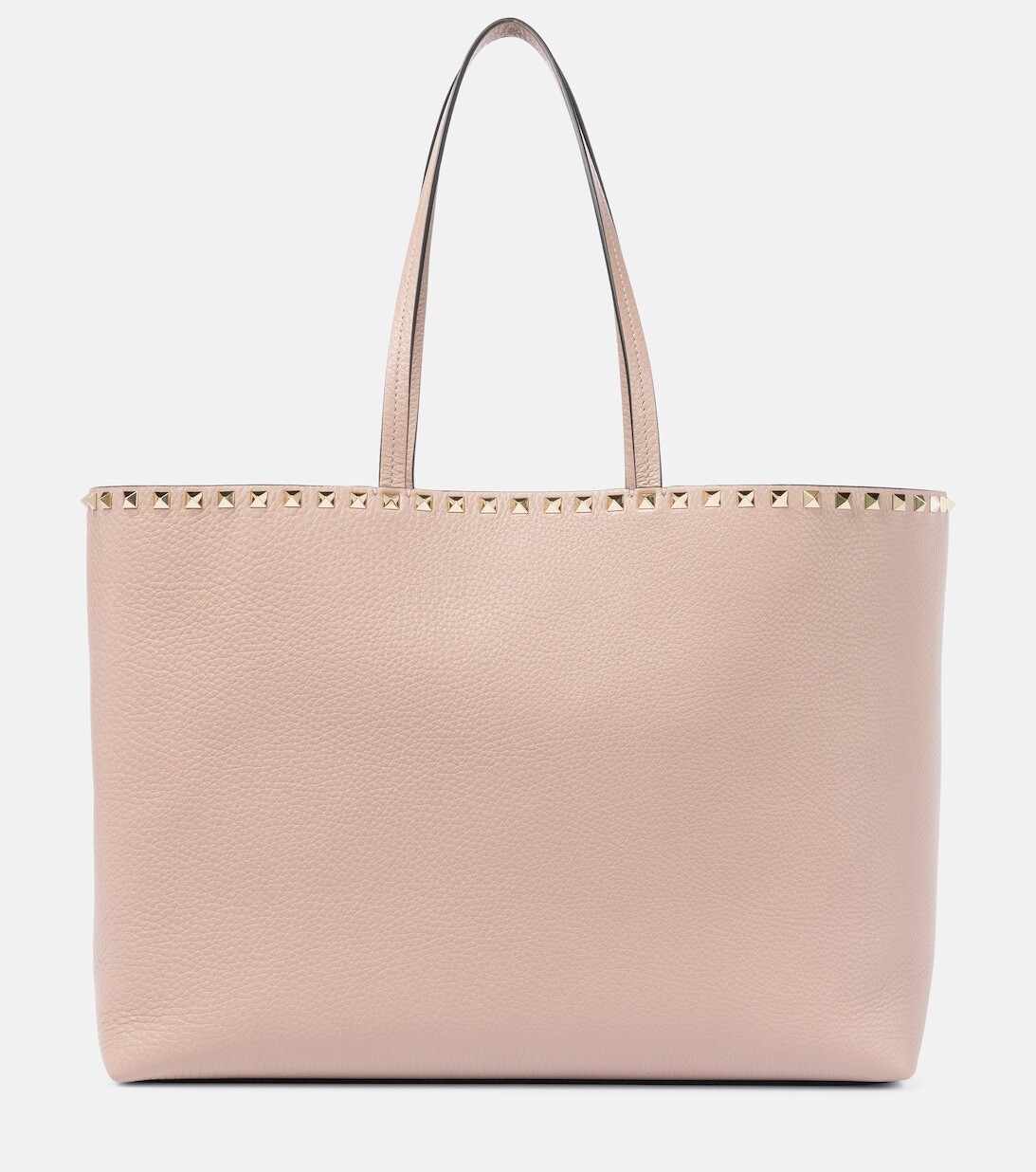 

Большая кожаная сумка-тоут Valentino Garavani Rockstud Valentino Garavani, розовый