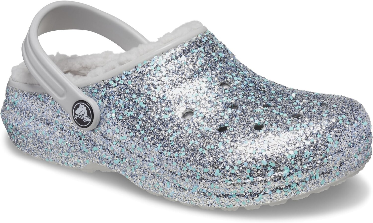 

Сабо Classic Lined Glitter Clog Crocs, цвет Iced Mint