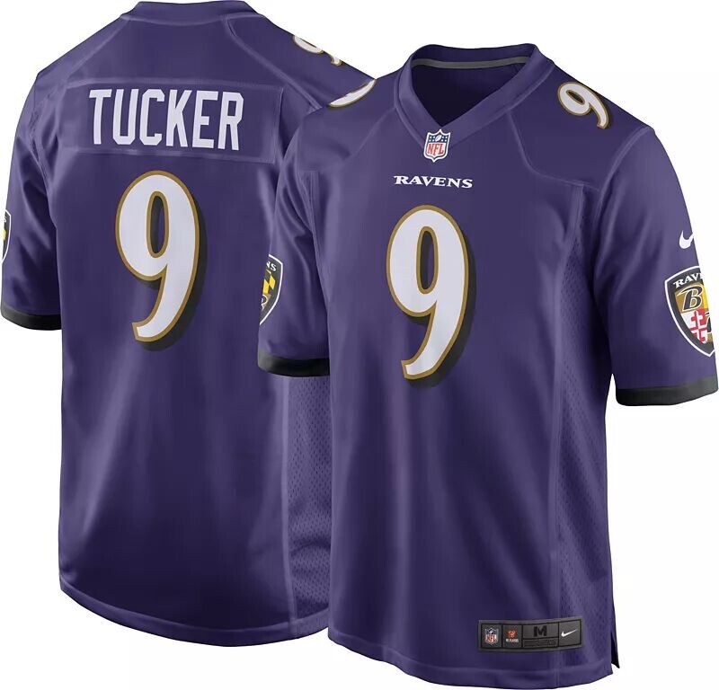 

Мужское джерси Nike Baltimore Ravens Justin Tucker #9 фиолетового цвета