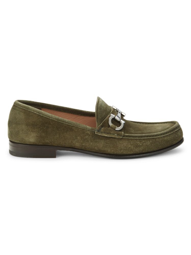 

Замшевые лоферы Bond с открытым носком Salvatore Ferragamo, цвет Olive