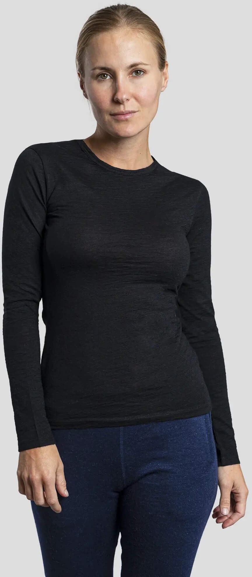 160 Сверхлегкая базовая рубашка с длинными рукавами из шерсти альпаки — женская Arms of Andes, черный